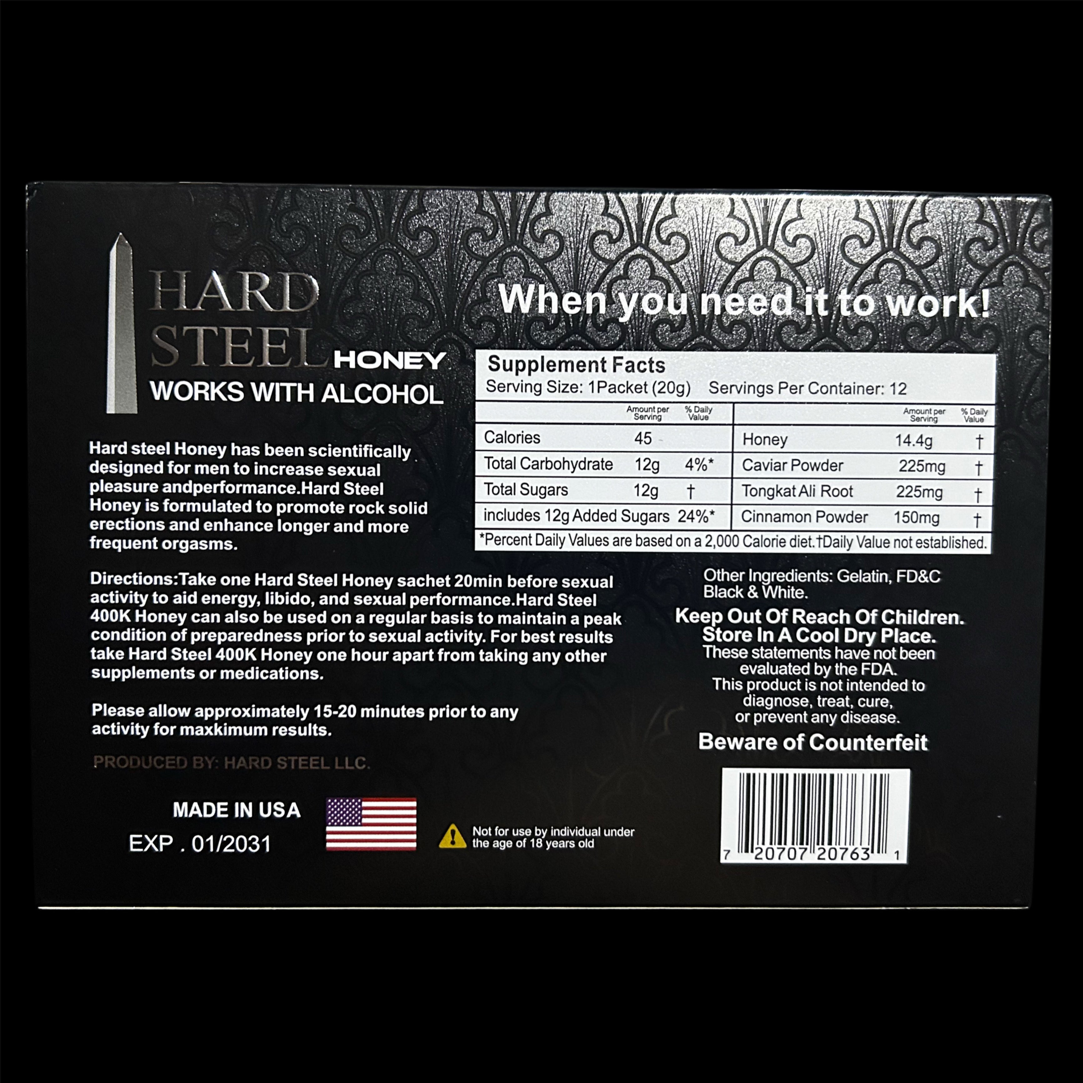 Hard Steel Honey (12 Sachets)