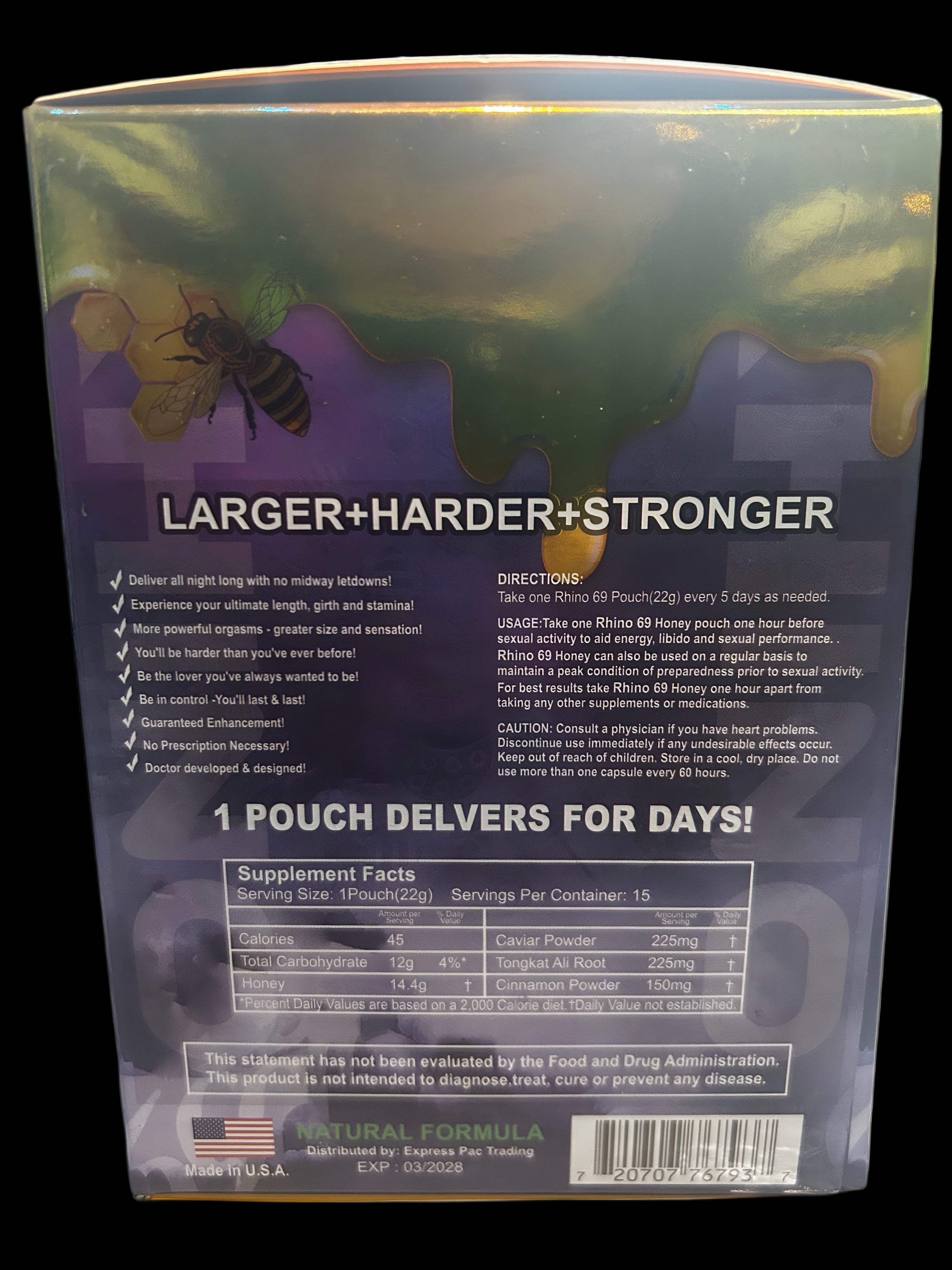 Rhino 69 Honey (15 Pouches)