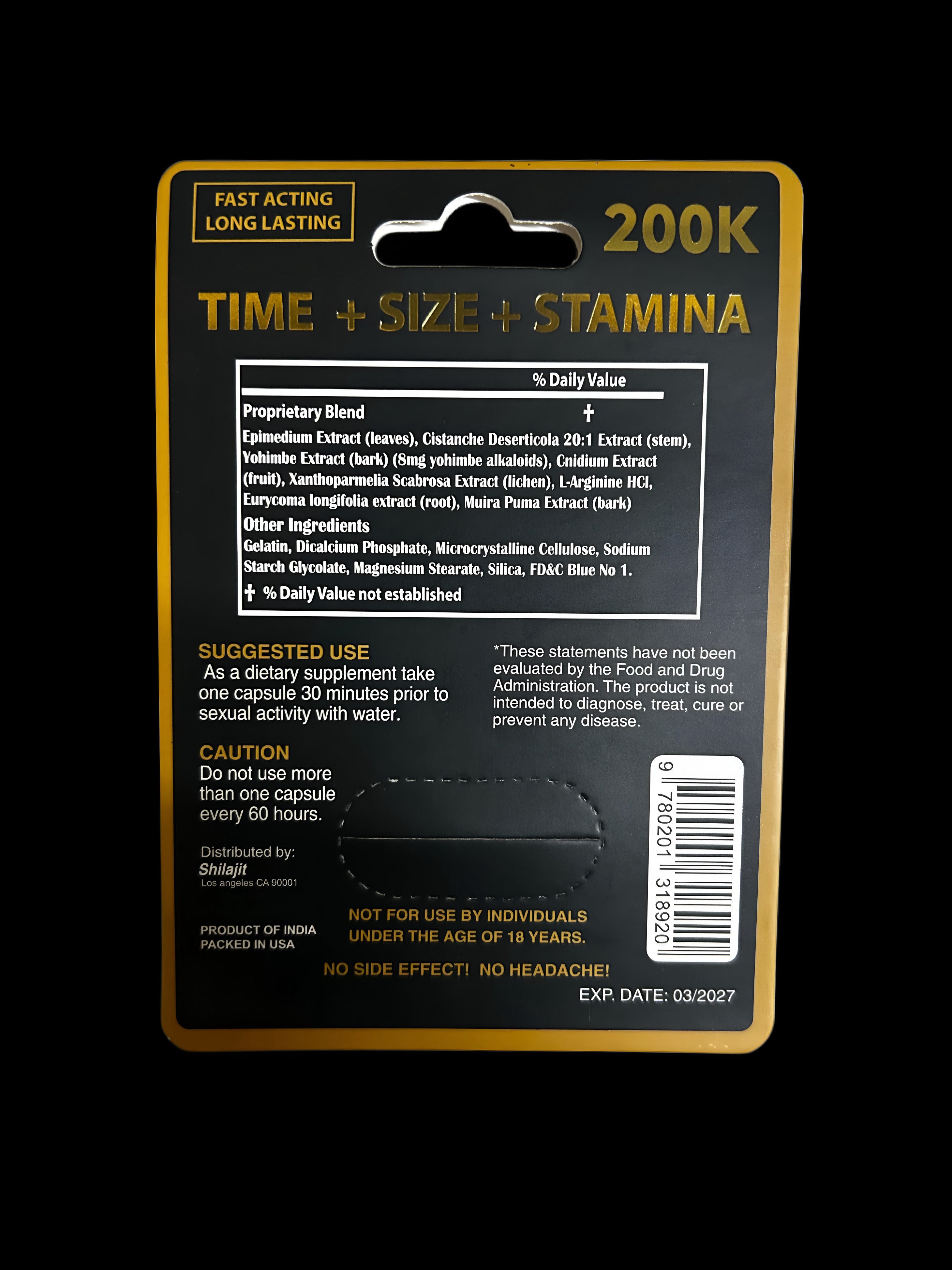 "Shilajit" 200K Black Edition (20 Capsules)