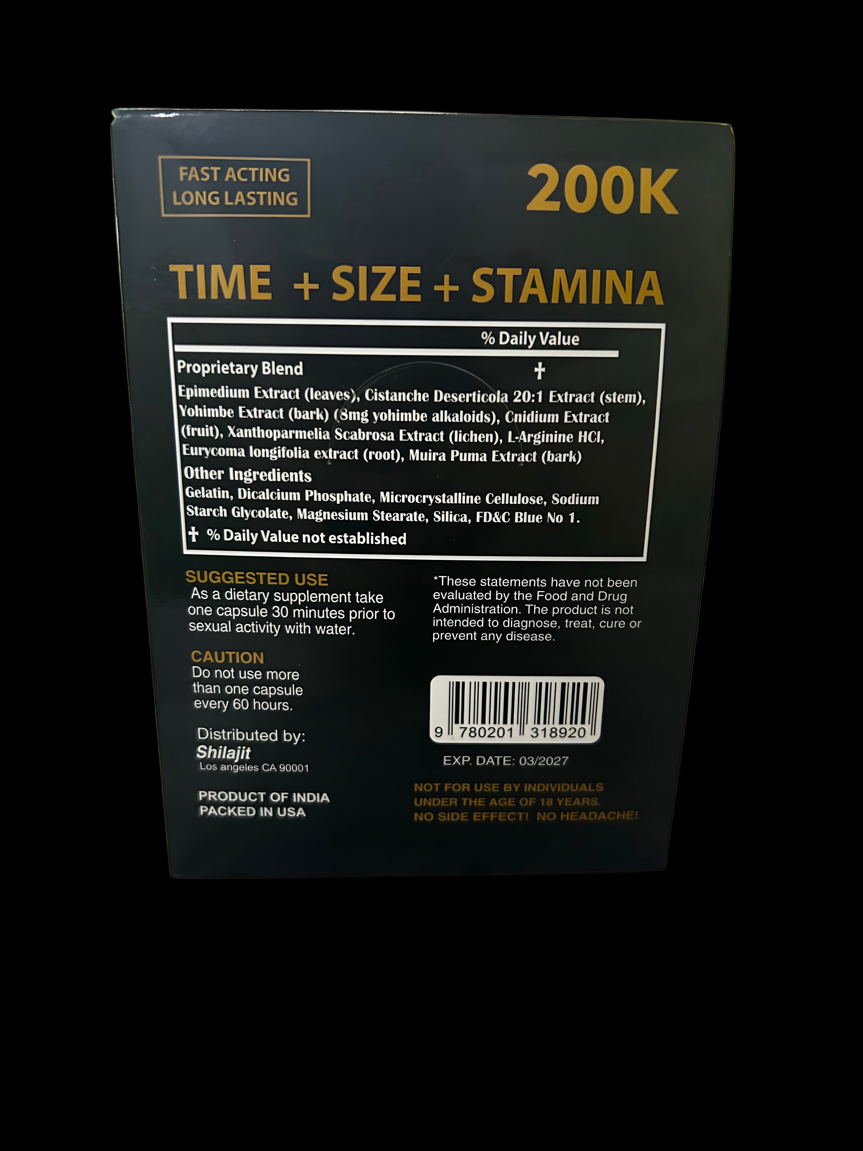 "Shilajit" 200K Black Edition (20 Capsules)